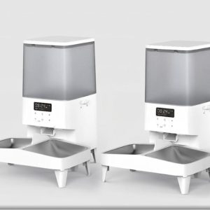 Large dual-bowl feeder with patented jam-free dispenser